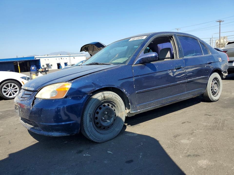 2001 Honda Civic VIN JHMES26721S001221 COPART salvage auction — REAR END, CA - SALVAGE CERTIFICATE, sold $225 on 2026-07-13 (photo 1)