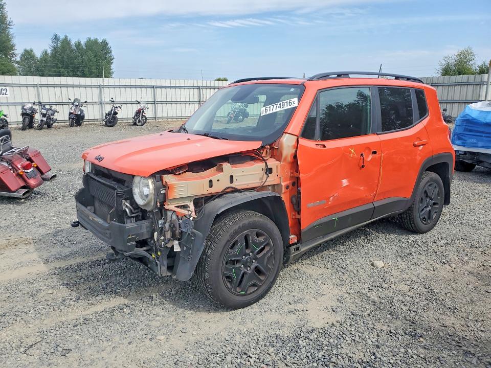 2018 Jeep Renegade VIN ZACCJBAB8JPJ17100 COPART salvage auction — FRONT END, Wa - Bill Of Sale, sold $2,650 on 2026-08-03 (photo 1)