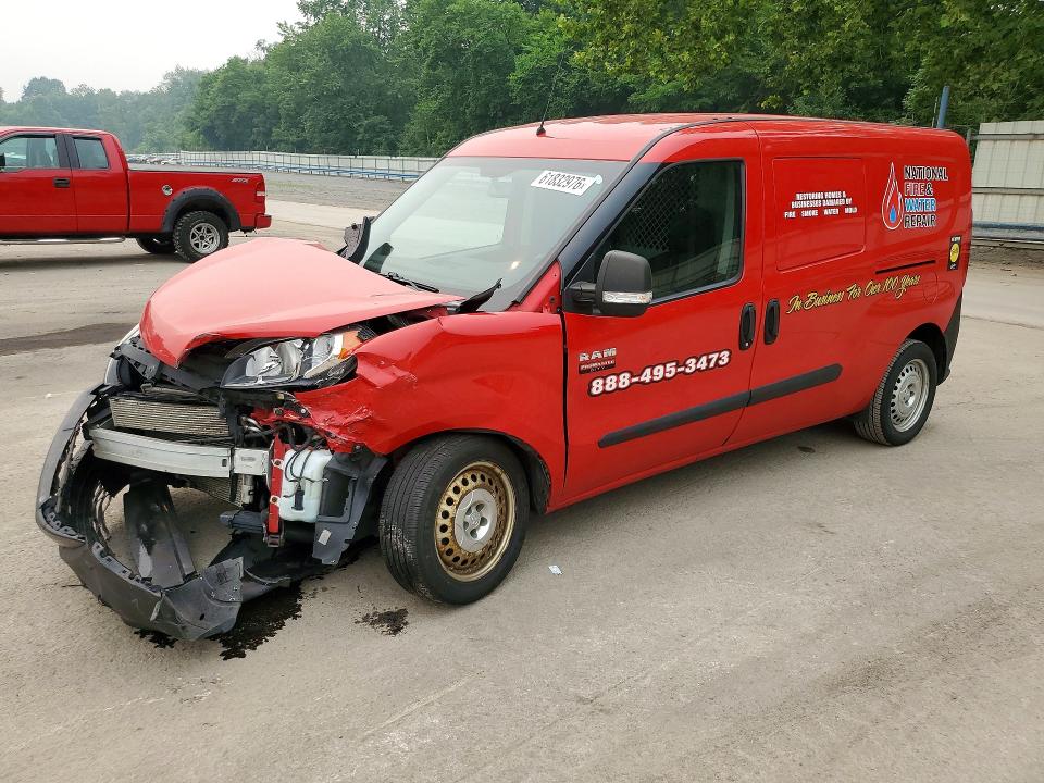 2019 Ram Promaster city VIN ZFBHRFAB7K6M07649 COPART salvage auction — FRONT END, Pa - Certificate Of Salvage, sold $350 on 2026-08-06 (photo 1)