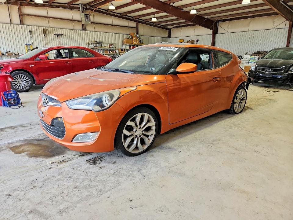2013 Hyundai Veloster VIN KMHTC6AD2DU087127 COPART salvage auction — REAR END, PA - CERTIFICATE OF SALVAGE, sold $375 on 2026-07-24 (photo 1)