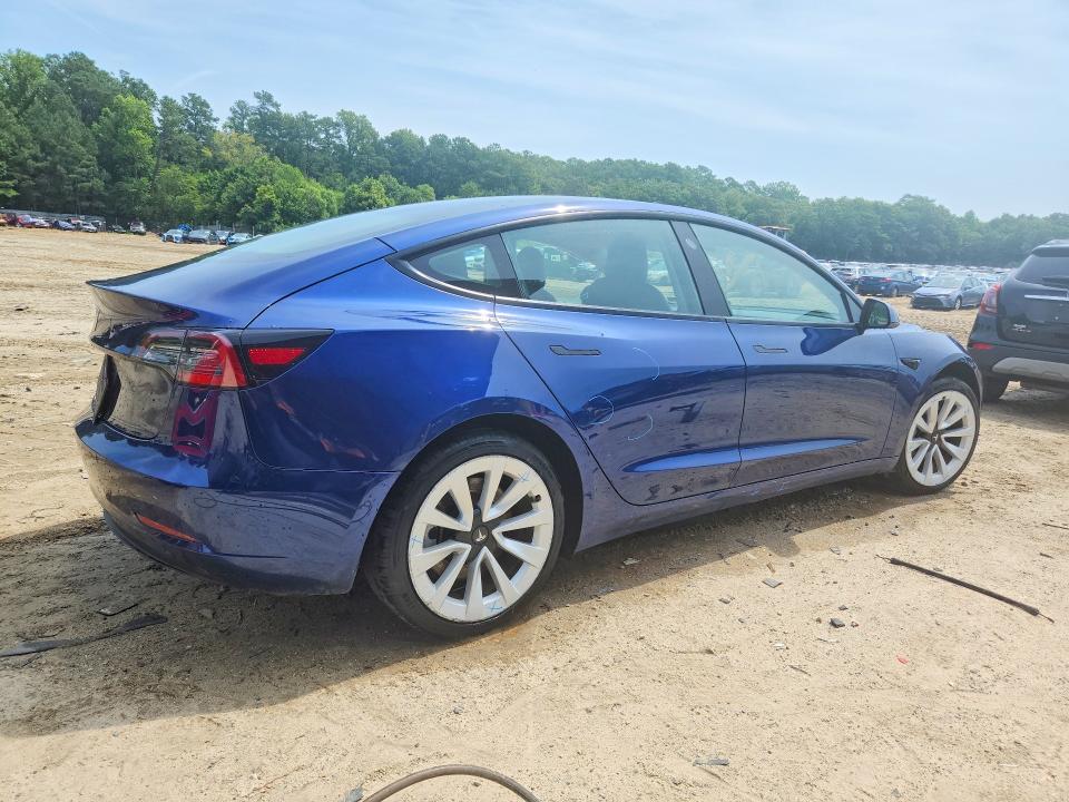 2022 Tesla Model 3 VIN 5YJ3E1EA9NF287417 COPART salvage auction — SIDE, NJ - CERTIFICATE OF TITLE, sold $5,200 on 2026-07-22 (photo 3)