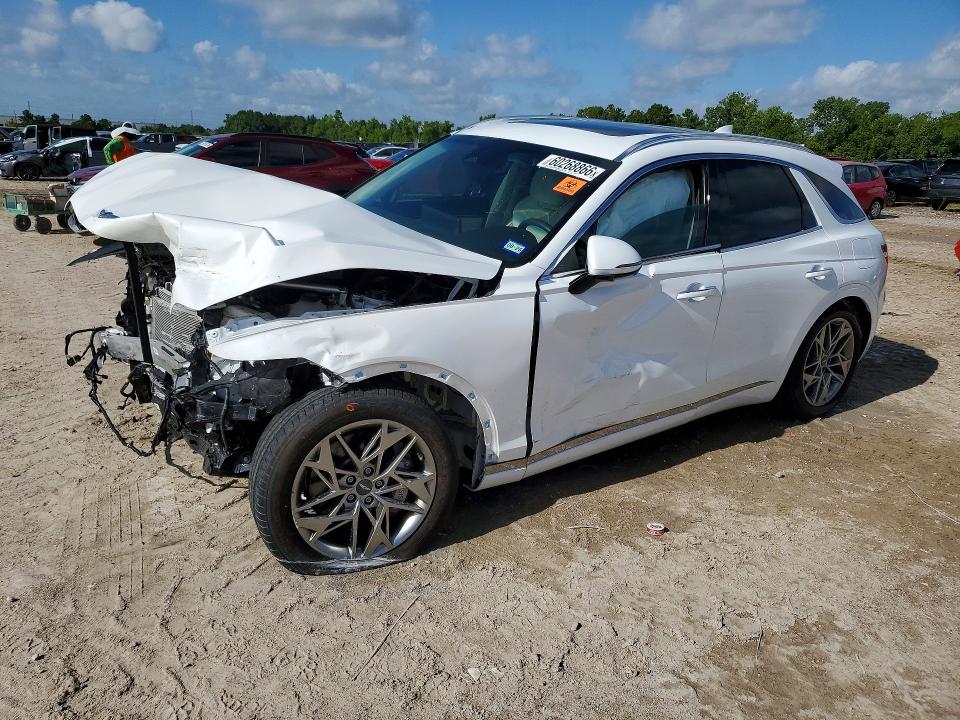 2025 Genesis Gv70 VIN KMUMADTB4SU181793 COPART salvage auction — FRONT END, TX - SALVAGE VEHICLE TITLE (P), sold $8,000 on 2026-07-31 (photo 1)