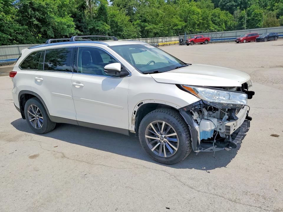 2019 Toyota Highlander VIN 5TDJZRFH9KS567951 COPART salvage auction — FRONT END, Pa - Certificate Of Salvage, sold $2,150 on 2026-07-23 (photo 4)