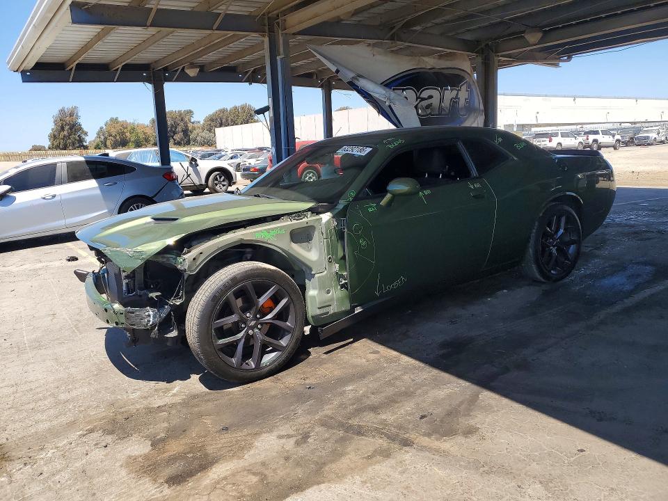 2021 Dodge Challenger VIN 2C3CDZAG1MH547379 COPART salvage auction — FRONT END, Ca - Salvage Certificate, sold $3,950 on 2026-09-08 (photo 1)