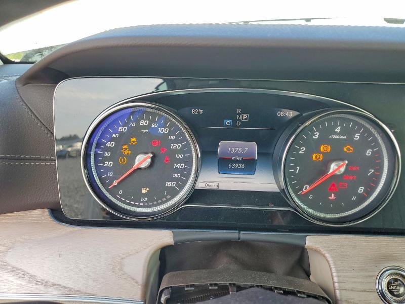 2018 Mercedes-benz E-klasse VIN WDD1K6FB1JF044958 COPART salvage auction — FRONT END, Fl - Cert Of Title Slvg Rebuildable, sold $11,800 on 2026-08-19 (photo 9)