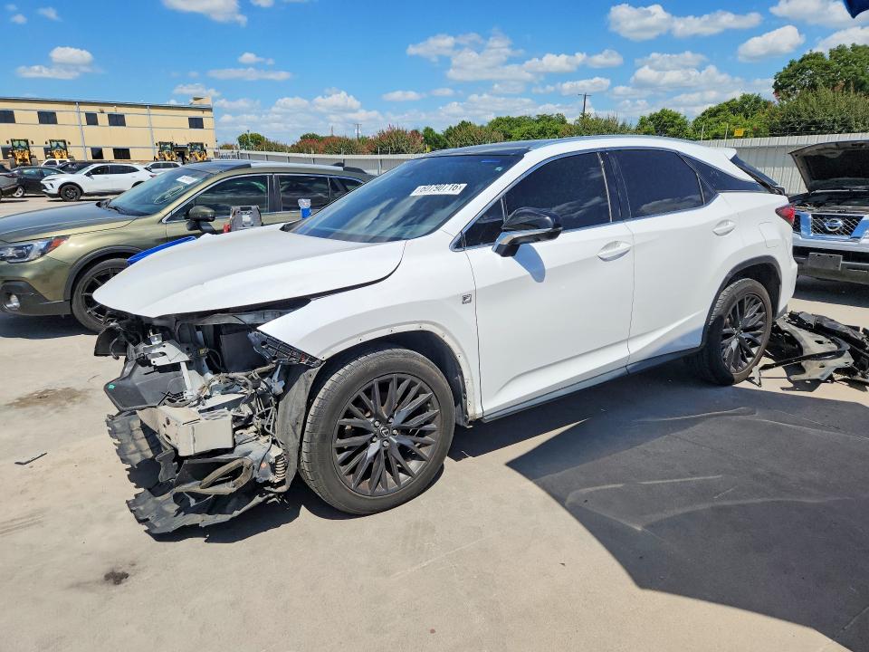 2019 Lexus Rx VIN 2T2BZMCA0KC182572 COPART salvage auction — FRONT END, Tx - Salvage Vehicle Title, sold $11,100 on 2026-07-31 (photo 1)