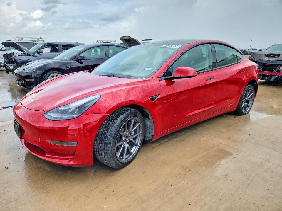 2022 Tesla Model 3 VIN 5YJ3E1EB6NF287545 COPART salvage auction — SIDE, TX - CERTIFICATE OF TITLE, sold $7,200 on 2026-07-27 (photo 1)