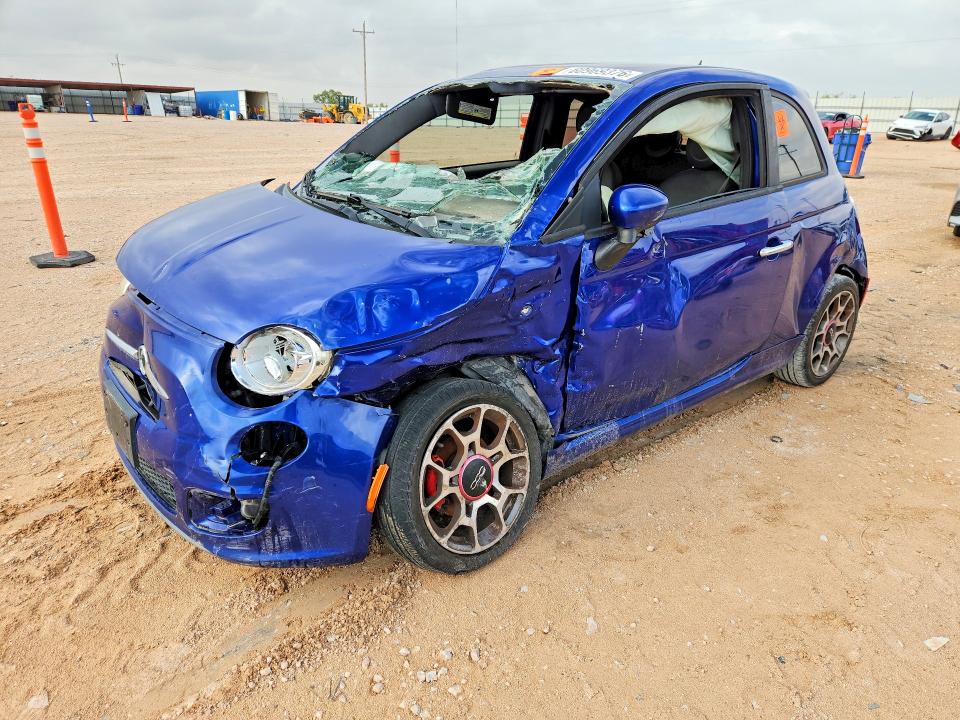 2012 Fiat 500 VIN 3C3CFFBR7CT119668 COPART salvage auction — ALL OVER, Tx - Salvage Vehicle Title, sold $200 on 2026-08-12 (photo 1)