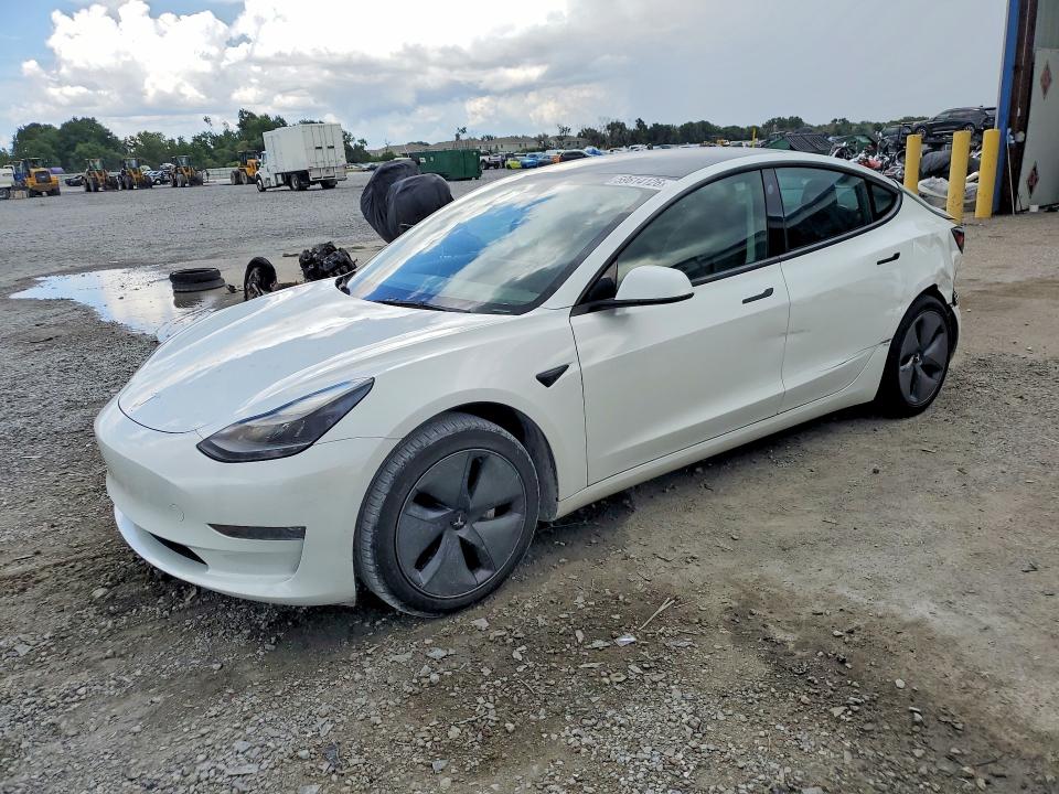 2023 Tesla VIN 5YJ3E1EAXPF385844 COPART salvage auction — REAR END, Fl - Cert Of Title Slvg Rebuildable, sold $10,500 on 2026-07-31 (photo 1)
