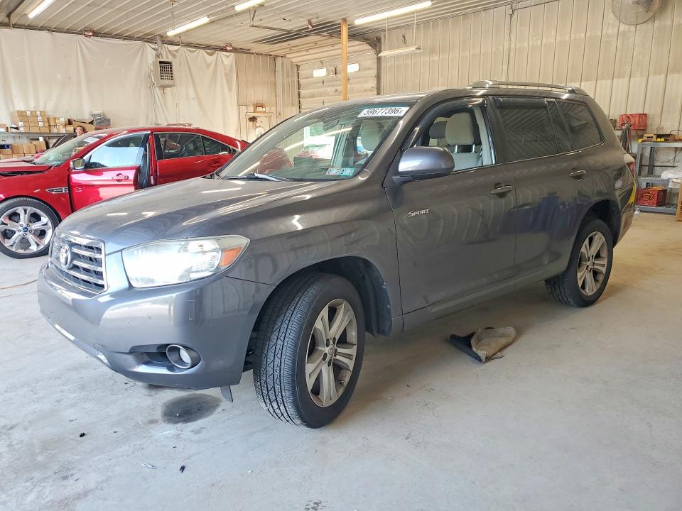 2008 Toyota Highlander VIN JTEES43A182027473 COPART salvage auction — SIDE, PA - CERTIFICATE OF SALVAGE, sold $1,850 on 2026-08-01 (photo 1)