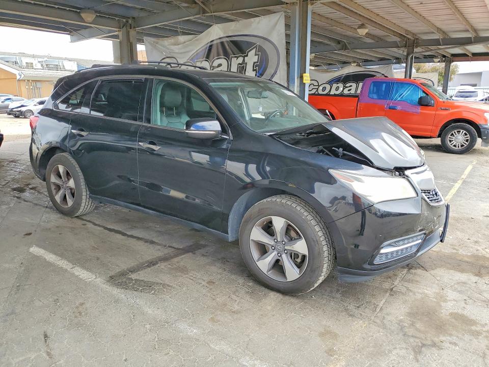 2014 Acura Mdx VIN 5FRYD4H23EB020299 COPART salvage auction — FRONT END, Ca - Salvage Certificate, sold $15 on 2026-07-23 (photo 4)