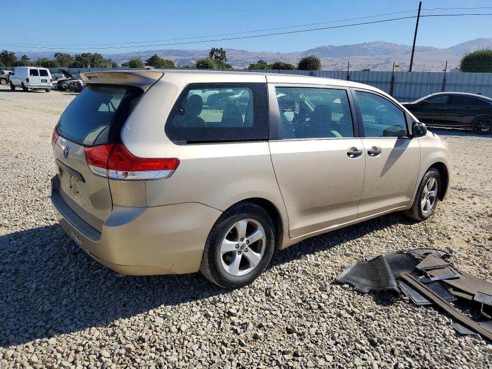 2014 Toyota Sienna VIN 5TDZK3DC5ES446608 COPART salvage auction — REAR END, CA - SALVAGE CERTIFICATE, sold $2,850 on 2026-07-28 (photo 3)