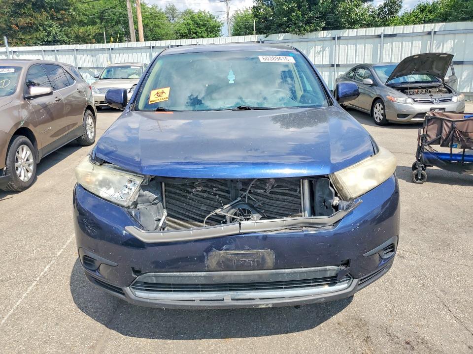 2013 Toyota Highlander VIN 5TDBK3EH2DS213232 COPART salvage auction — FRONT END, OH - CERT OF TITLE-SALVAGE, sold $1,800 on 2026-07-24 (photo 5)
