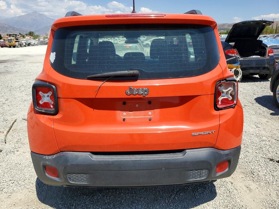 2017 Jeep Renegade VIN ZACCJAAB3HPE45774 COPART salvage auction — REAR END, Salvage Title, sold $1,000 on 2026-07-29 (photo 6)
