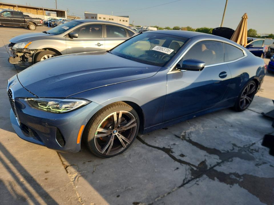 2024 BMW 4er VIN WBA53AP0XRCN07456 COPART salvage auction — SIDE, TX - SALVAGE VEHICLE TITLE (P), sold $13,900 on 2026-08-20 (photo 1)