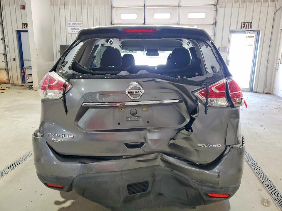 2016 Nissan Rogue VIN KNMAT2MVXGP689270 COPART salvage auction — REAR END, Pa - Certificate Of Salvage, sold $725 on 2026-07-30 (photo 6)