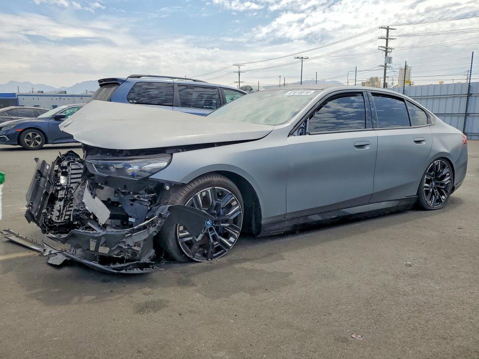 2024 BMW I5 VIN WBY43FK02RCR58592 COPART salvage auction — FRONT END, CA - DIS/DLR/EXP ONLY CLEAN TITLE (P), sold $9,900 on 2026-07-24 (photo 1)