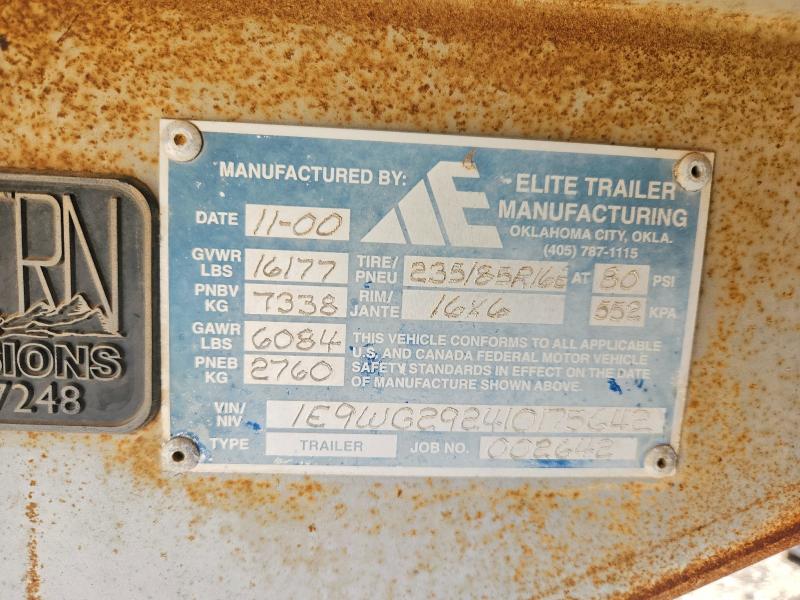 1999 Othe Other VIN 1E9WG292410175642 COPART salvage auction — HAIL, TX - CERTIFICATE OF TITLE, sold $8,200 on 2026-09-15 (photo 9)