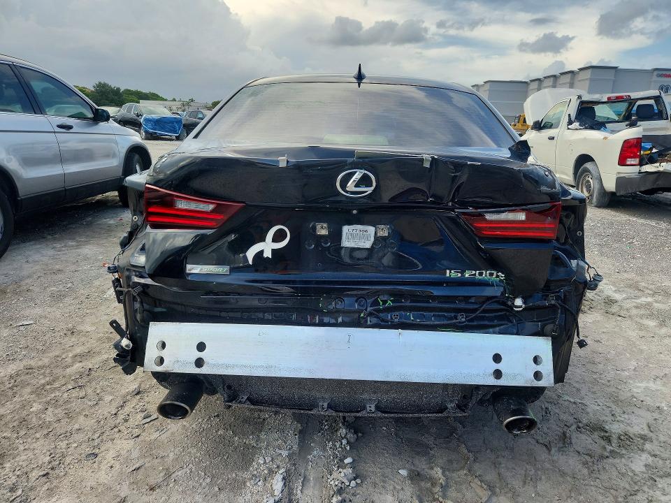 2016 Lexus Is VIN JTHBA1D25G5024409 COPART salvage auction — REAR END, Fl - Cert Of Title Slvg Rebuildable, sold $4,300 on 2026-07-17 (photo 6)