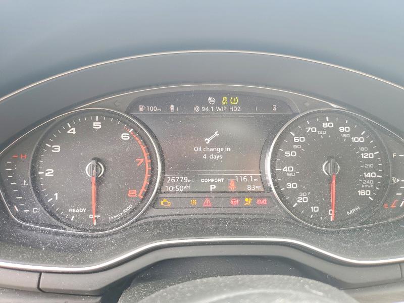 2018 Audi A4 VIN WAUDNAF43JA171014 COPART salvage auction — WATER/FLOOD, Nj - Cert Of Title-Salvage Flood, sold $2,250 on 2026-07-28 (photo 9)