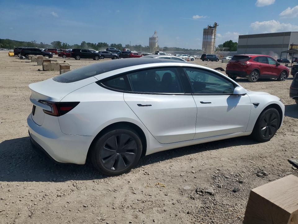 2024 Tesla Model 3 VIN 5YJ3E1EA7RF717550 COPART salvage auction — HAIL, Mo - Salvage Certificate Of Title, sold $16,700 on 2026-09-01 (photo 3)