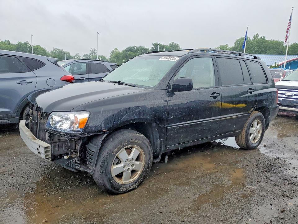 2004 Toyota Highlander VIN JTEEP21A340065303 COPART salvage auction — FRONT END, Ma - Cert Of Title-Salvage, sold $525 on 2026-07-09 (photo 1)