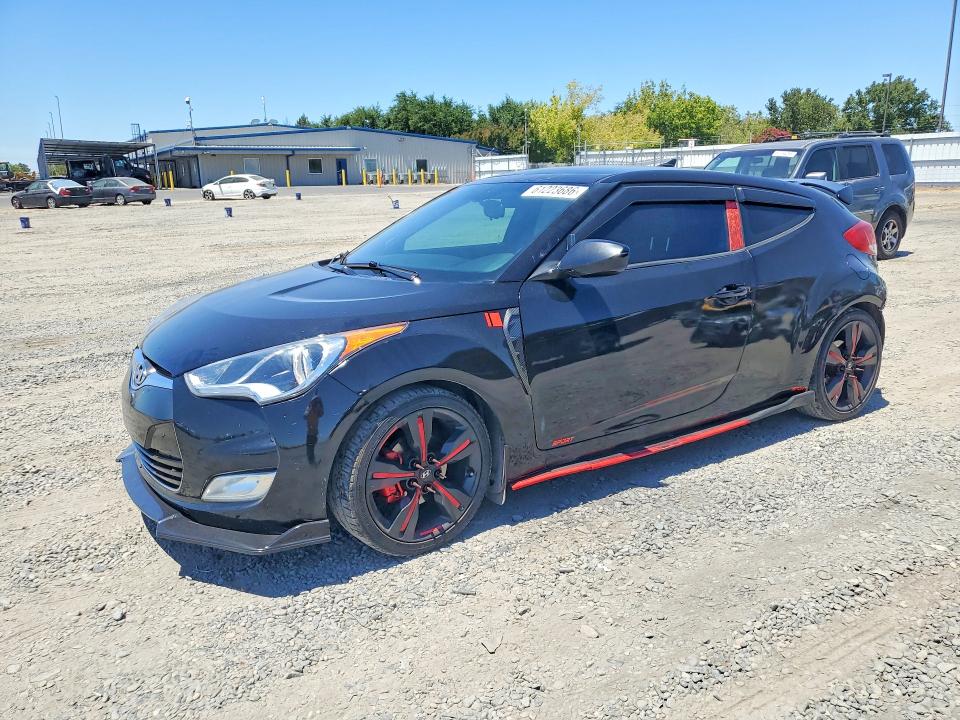 2016 Hyundai Veloster VIN KMHTC6ADXGU258615 COPART salvage auction — REAR END, Ca - Salvage Certificate, sold $1,200 on 2026-07-21 (photo 1)