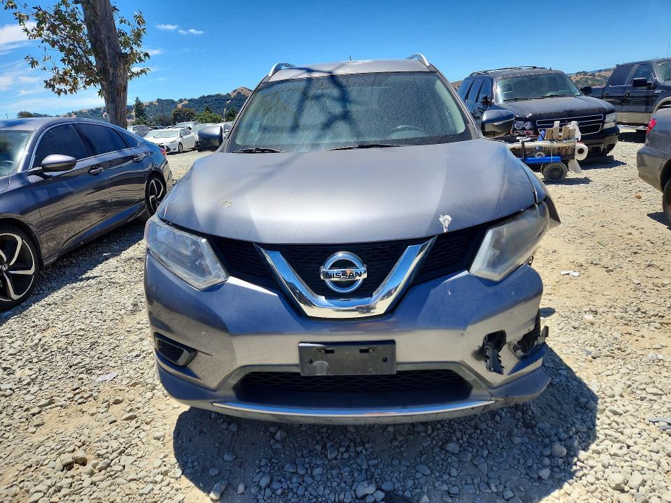 2016 Nissan Rogue VIN KNMAT2MT3GP707753 COPART salvage auction — FRONT END, Ca - Salvage Certificate, sold $1,250 on 2026-07-14 (photo 5)