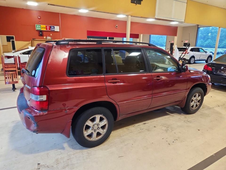2005 Toyota Highlander VIN JTEEP21A550115572 COPART salvage auction — REAR END, Ma - Cert Of Title-Salvage, sold $775 on 2026-07-28 (photo 3)
