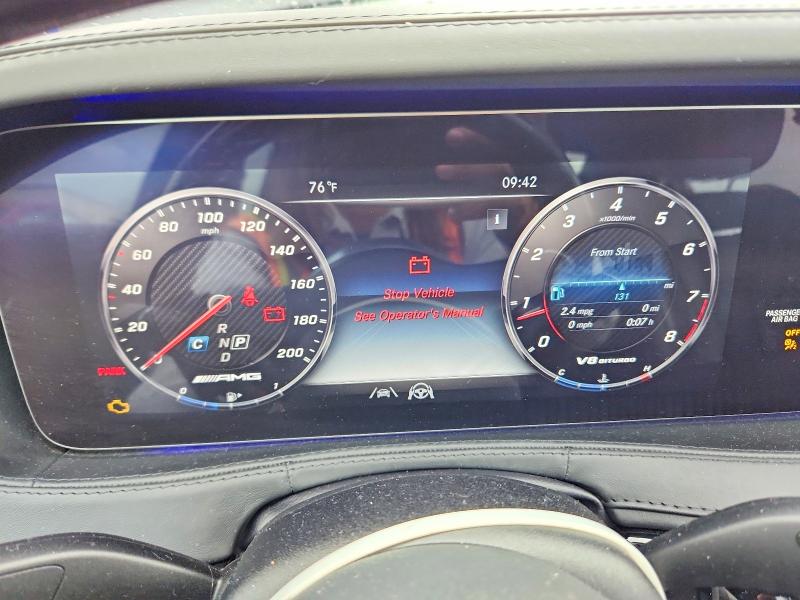 2020 Mercedes-benz S-klasse amg VIN WDDUG8JB1LA514312 COPART salvage auction — MECHANICAL, Tx - Salvage Vehicle Title, sold $17,600 on 2026-07-30 (photo 9)