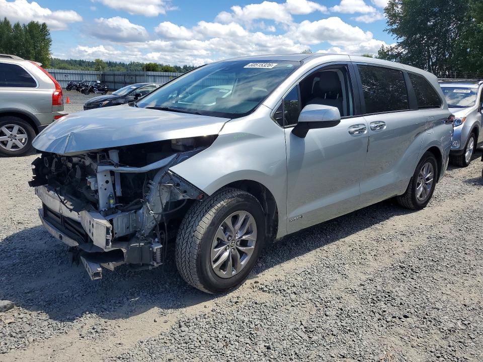 2021 Toyota Sienna VIN 5TDYSKFC6MS002655 COPART salvage auction — FRONT END, WA - BILL OF SALE, sold $15,000 on 2026-07-20 (photo 1)