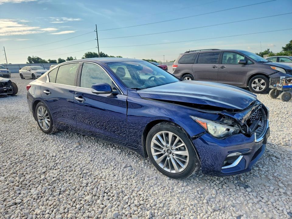 2021 Infiniti Q50 VIN JN1EV7BP5MM701922 COPART salvage auction — FRONT END, Tx - Salvage Vehicle Title, sold $5,800 on 2026-07-16 (photo 4)