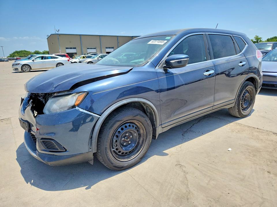 2015 Nissan Rogue VIN KNMAT2MT5FP586898 COPART salvage auction — FRONT END, Tx - Certificate Of Title (P), sold $1,450 on 2026-07-30 (photo 1)