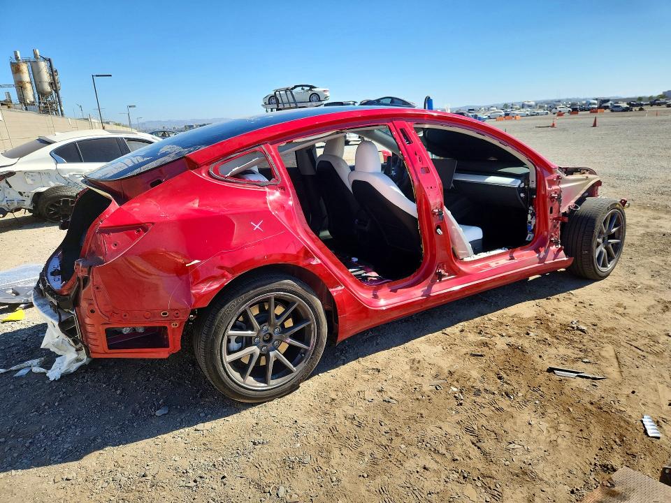 2023 Tesla Model 3 VIN 5YJ3E1EA7PF551639 COPART salvage auction — SIDE, Salvage Title, sold $6,400 on 2026-07-17 (photo 3)