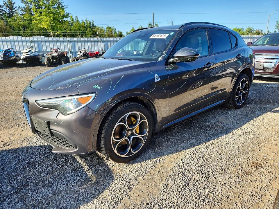 2021 Alfa romeo Stelvio VIN ZASPAKBN0M7D16762 COPART salvage auction — FRONT END, On - Permit No Brand - Unfit, sold $2,600 on 2026-08-18 (photo 1)
