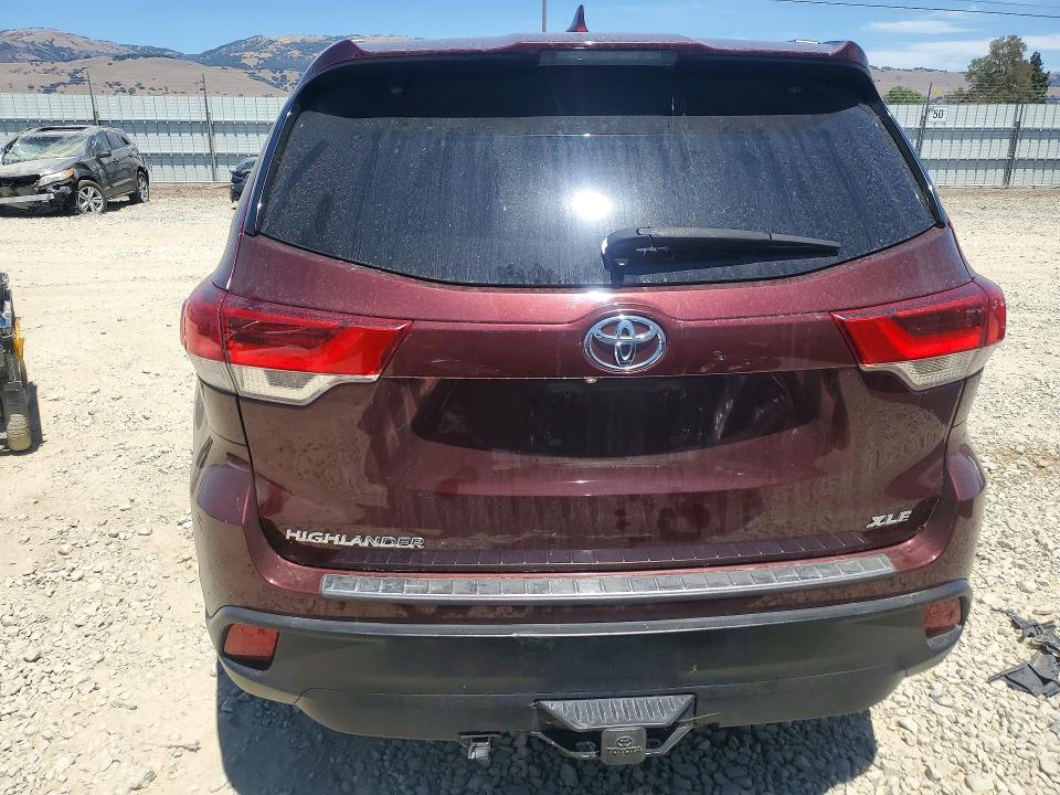 2018 Toyota Highlander VIN 5TDKZRFH5JS260781 COPART salvage auction — FRONT END, CA - SALVAGE CERTIFICATE, sold $2,650 on 2026-07-28 (photo 6)