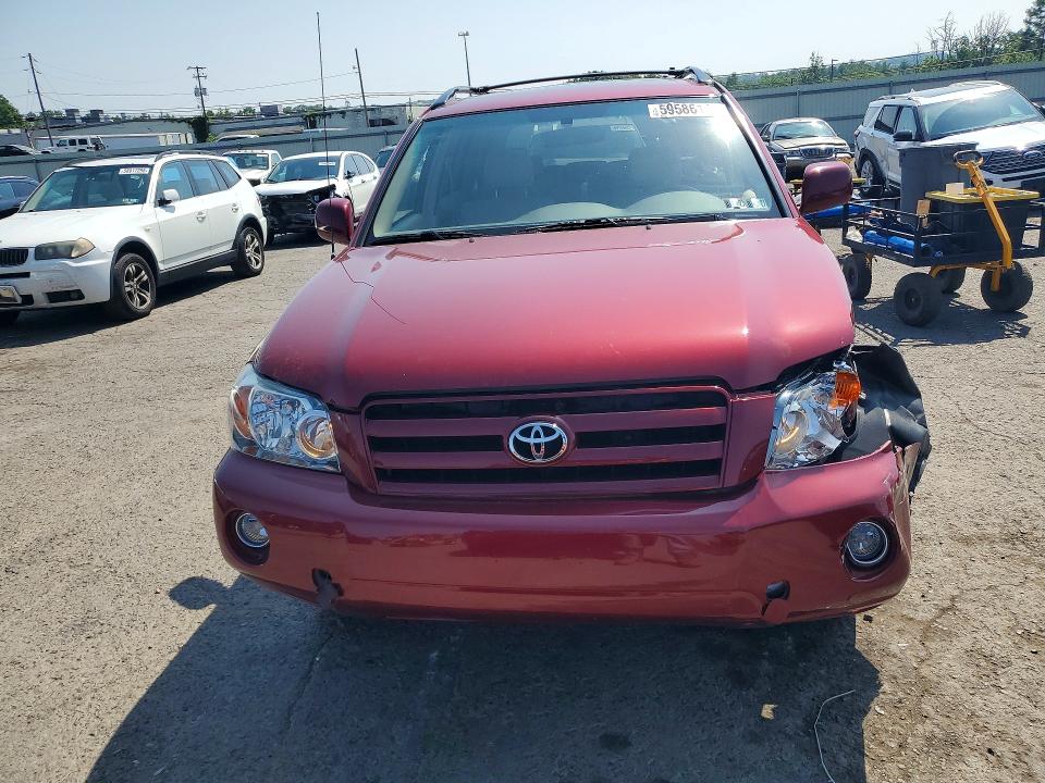 2007 Toyota Highlander VIN JTEHP21A670228737 COPART salvage auction — FRONT END, PA - CERTIFICATE OF SALVAGE, sold $250 on 2026-07-31 (photo 5)