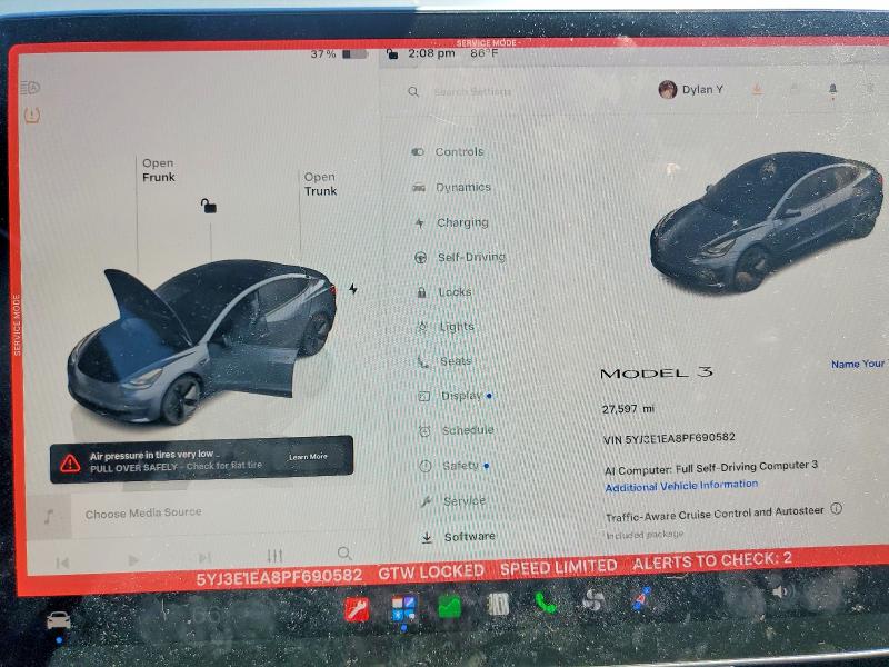 2023 Tesla Model 3 VIN 5YJ3E1EA8PF690582 COPART salvage auction — REAR END, Wa - Bill Of Sale, sold $8,700 on 2026-07-20 (photo 9)