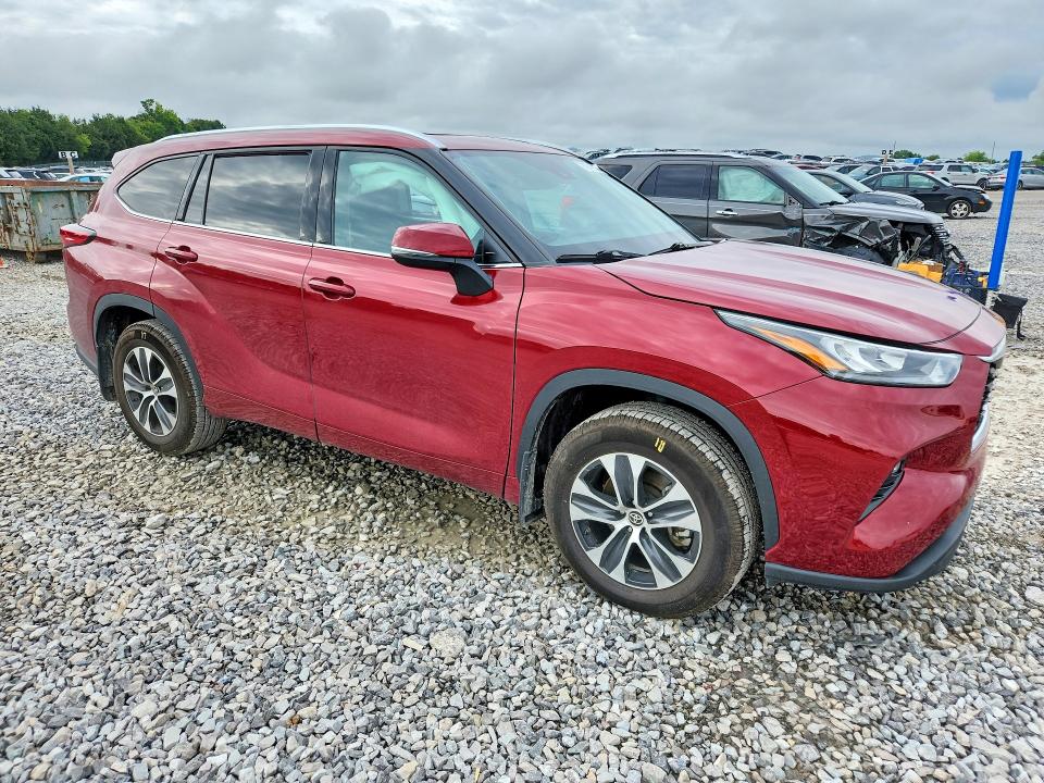 2020 Toyota Highlander VIN 5TDGZRBH1LS047292 COPART salvage auction — SIDE, Tn - Salvage Certificate, sold $3,400 on 2026-07-28 (photo 4)