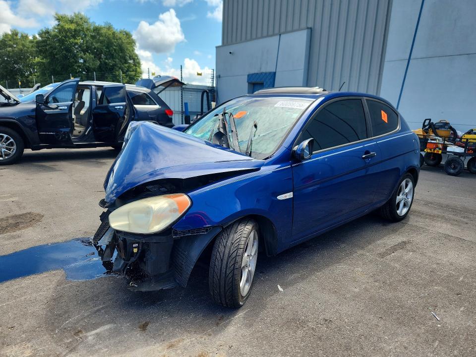 2007 Hyundai Accent VIN KMHCN36C87U048717 COPART salvage auction — FRONT END, FL - CERT OF TITLE SLVG REBUILDABLE, sold $350 on 2026-07-20 (photo 1)