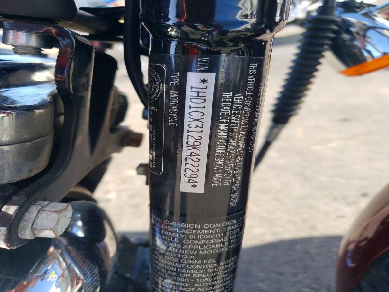 2009 Harley-davidson Xl1200 VIN 1HD1CX3129K422294 COPART salvage auction — FRONT END, Wa - Bill Of Sale, sold $350 on 2026-07-31 (photo 9)