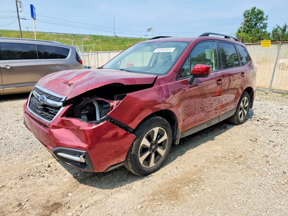 2018 Subaru Forester VIN JF2SJAEC5JH614447 COPART salvage auction — FRONT END, Salvage Title, sold $2,550 on 2026-07-29 (photo 1)