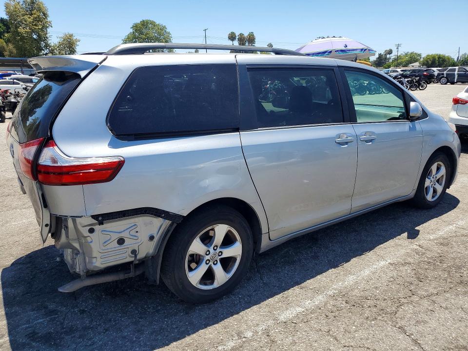 2017 Toyota Sienna VIN 5TDKZ3DC4HS836245 COPART salvage auction — REAR END, Ca - Salvage Certificate, sold $3,450 on 2026-07-24 (photo 3)