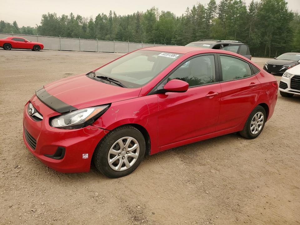 2014 Hyundai Accent VIN KMHCT4AE4EU734481 COPART salvage auction — FRONT END, ON - PERMIT NO BRAND - UNFIT, sold $975 on 2026-07-28 (photo 1)