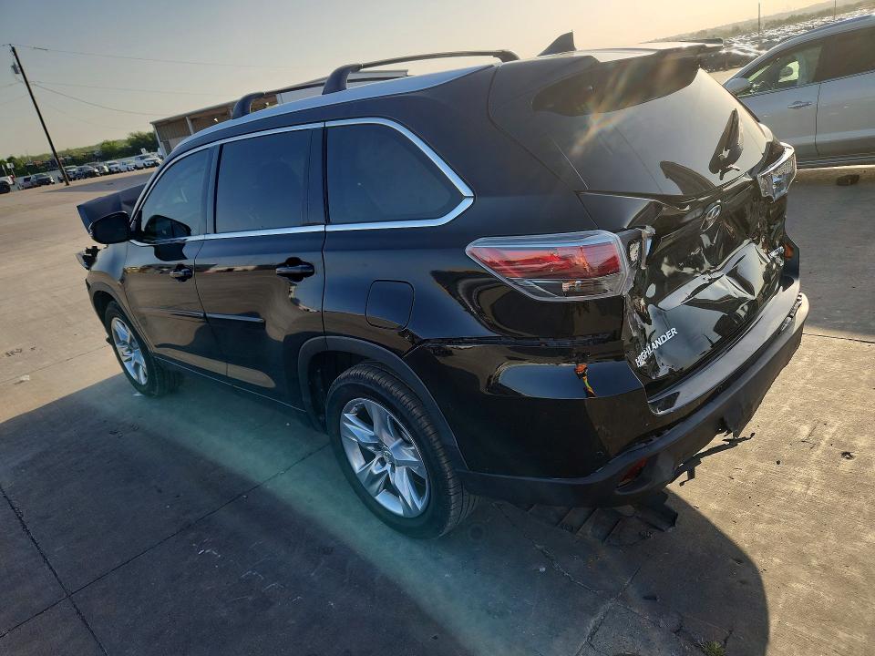 2015 Toyota Highlander VIN 5TDYKRFH2FS062388 COPART salvage auction — REAR END, Tx - Salvage Vehicle Title, sold $175 on 2026-07-27 (photo 2)