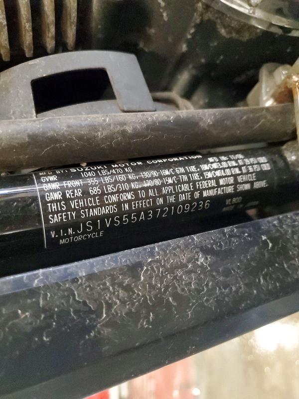 2007 Suzuki Vl 800 volusia VIN JS1VS55A372109236 COPART salvage auction — FRONT END, Mn - Cert Of Title-Prior Salvage, sold $125 on 2026-07-30 (photo 9)
