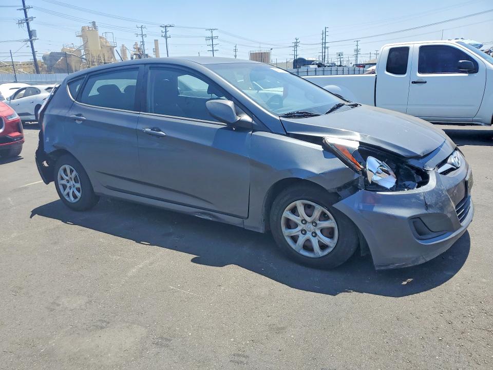 2012 Hyundai Accent VIN KMHCT5AEXCU015013 COPART salvage auction — FRONT END, Ca - Salvage Certificate, sold $575 on 2026-07-13 (photo 4)