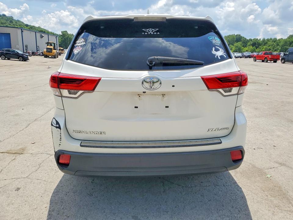 2019 Toyota Highlander VIN 5TDJZRFH9KS567951 COPART salvage auction — FRONT END, Pa - Certificate Of Salvage, sold $2,150 on 2026-07-23 (photo 6)