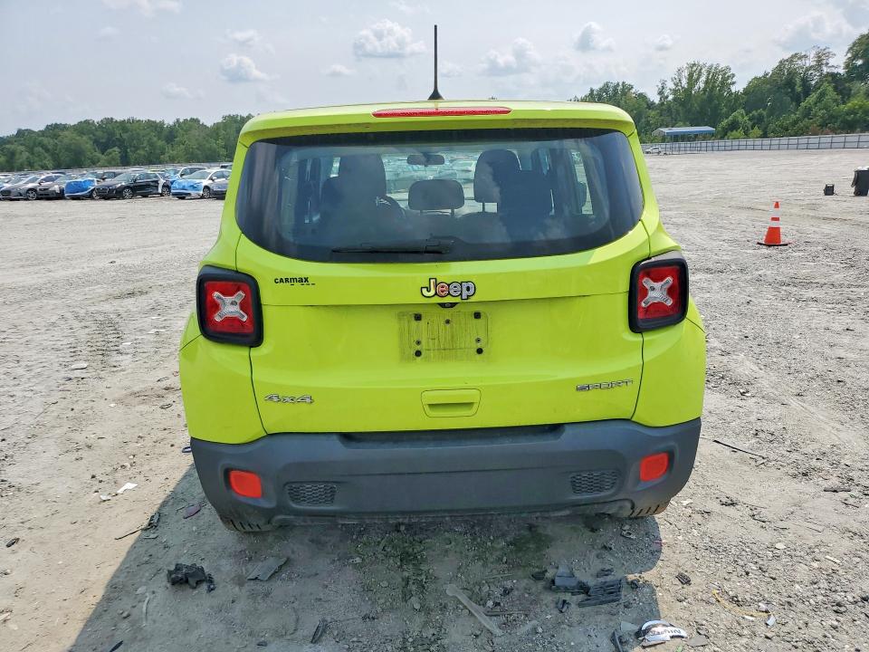 2018 Jeep Renegade VIN ZACCJBAH2JPG97841 COPART salvage auction — MINOR DENT/SCRATCHES, Nc - Certificate Of Title, sold $2,050 on 2026-08-03 (photo 6)