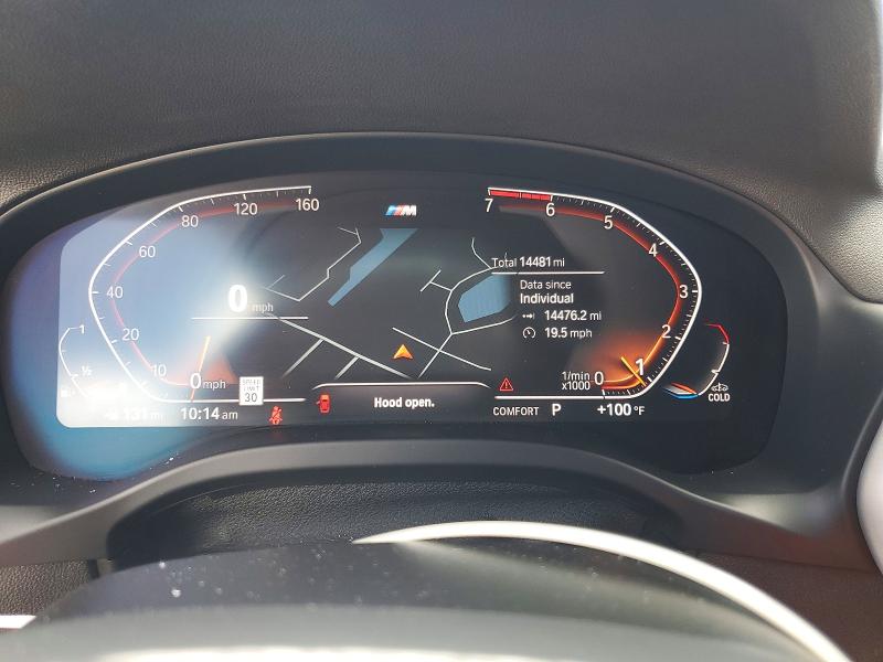 2025 BMW VIN 5UX33DT08S9Y15390 COPART salvage auction — FRONT END, Fl - Cert Of Title Slvg Rebuildable, sold $24,200 on 2026-07-13 (photo 9)